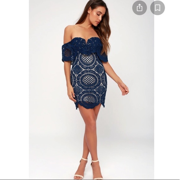 Lulu’s | NWT Bellissimo Crochet Off Shoulder Dress - Picture 5 of 6